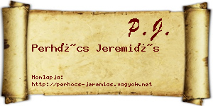 Perhócs Jeremiás névjegykártya